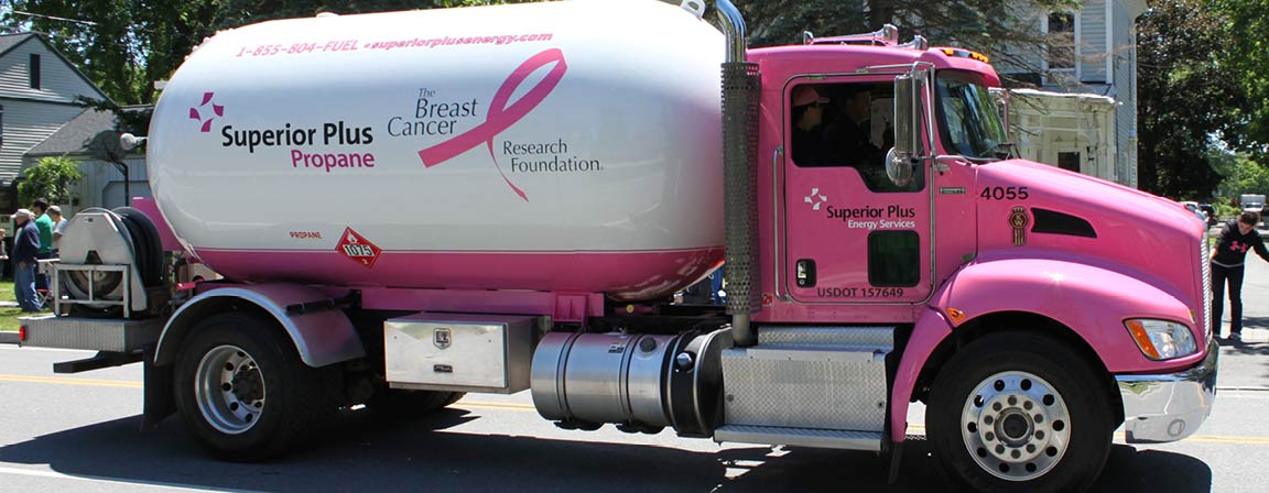One of Superior Plus Propane's Pink Trucks to Support Breast Cancer Awareness