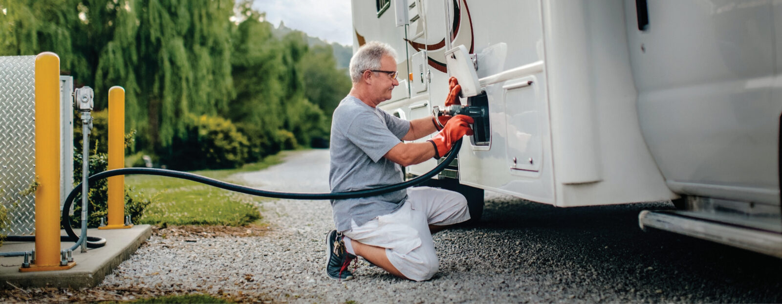 Filling up RV propane tank